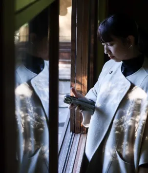 京都観光で友達を撮影